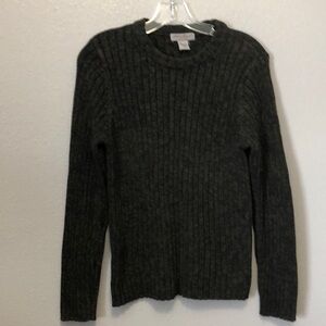 Vintage Eddie Bauer sweater Women's S green blue knit crew neck pull over top